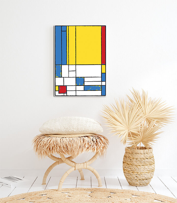 M4 0000 MP 0007 41319308 Cubist painting Yellow with Red AOAA3055