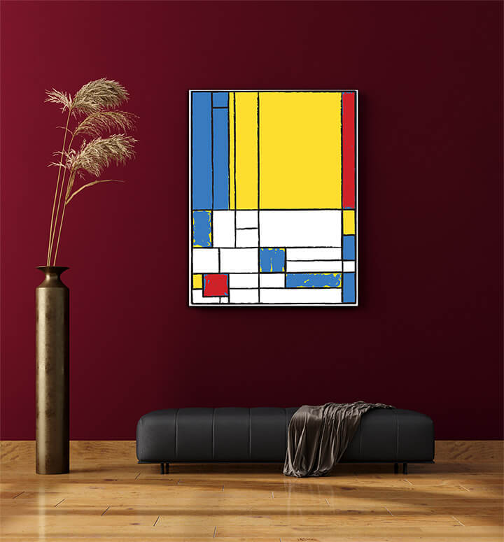 M5 0000 MP 0007 41319308 Cubist painting Yellow with Red AOAA3055