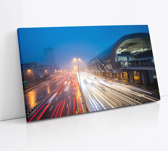 M7 0005 1mockups 0013 32633674 traffic with light trail next to the train station during blue hour aoay4597