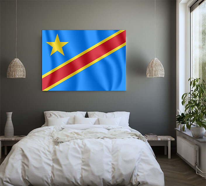 M4 0021 MP 0025 Democratic Republic of the Congo Waving Flag AOAY4247