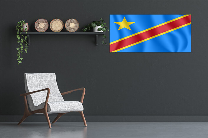 M7 0021 MP 0025 Democratic Republic of the Congo Waving Flag AOAY4247