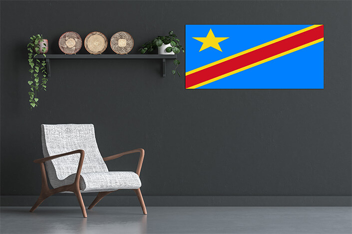 M7 0025 MP 0029 Democratic Republic of the Congo Flag AOAY4248