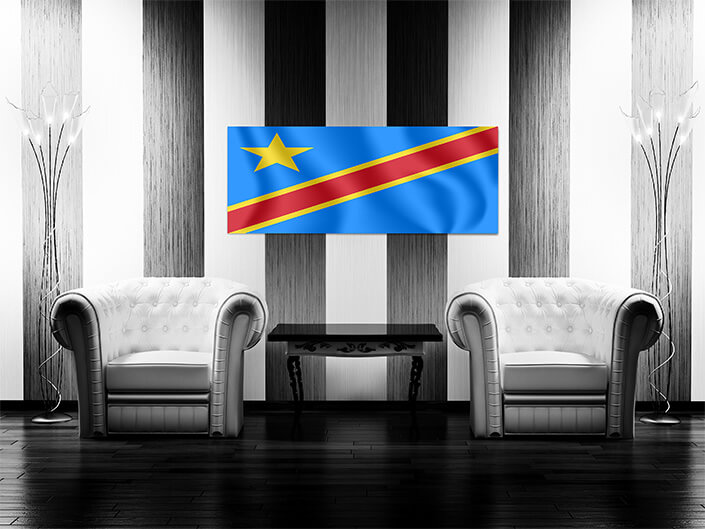 M8 0021 MP 0025 Democratic Republic of the Congo Waving Flag AOAY4247