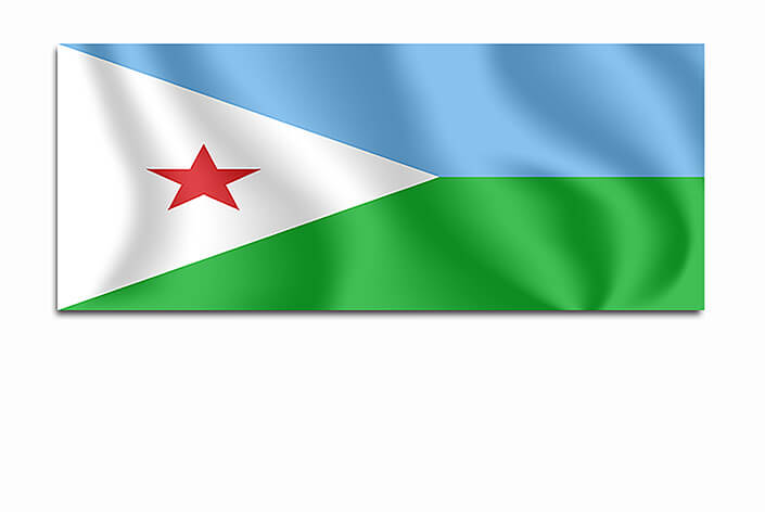 M9 0013 MP 0017 Djibouti Waving Flag AOAY4144
