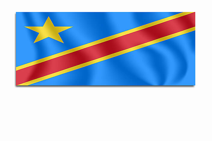 M9 0021 MP 0025 Democratic Republic of the Congo Waving Flag AOAY4247