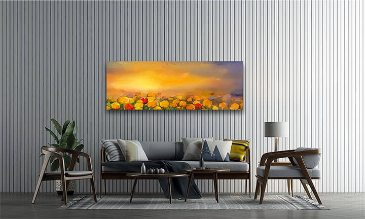 WEB02 0022 ML 0000 22743710 oil painting yellow and red tulips flowers field AOAY3569