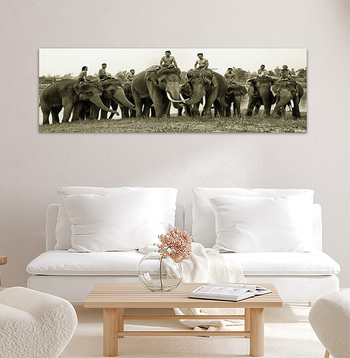 WEB04 0004 MP Panoramic 0003 35788320 spirit of asiathailand countryside farmer and elephant on the background of sunris