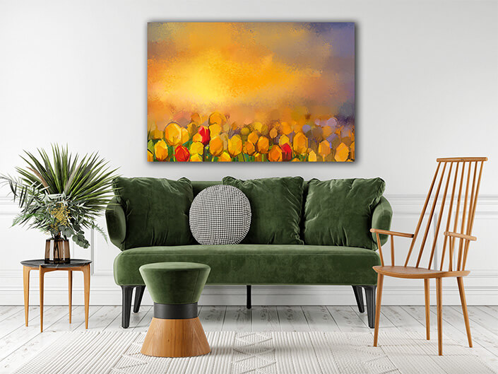 WEB04 0022 ML 0000 22743710 oil painting yellow and red tulips flowers field AOAY3569