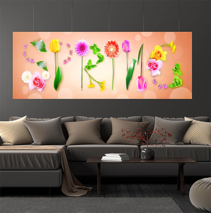 WEB06 0038 ML 0079 39032148 flowers and herbs with word spring creative floral composition AOAY4383