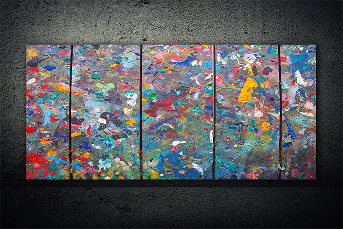 WEB07 0046 ML 0026 32078660 abstract colorful oil paint brush strokes mixing on wood AOAY3952