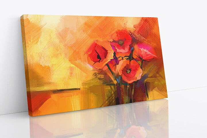 WEB09 0009 M1 22744314 abstract oil painting still life of red poppy flower colorful bouquet of spring flowers AOAY3825