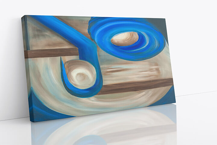 WEB09 0016 M1 22669254 abstract oil painting on canvas containing circular blue elements AOAY3818
