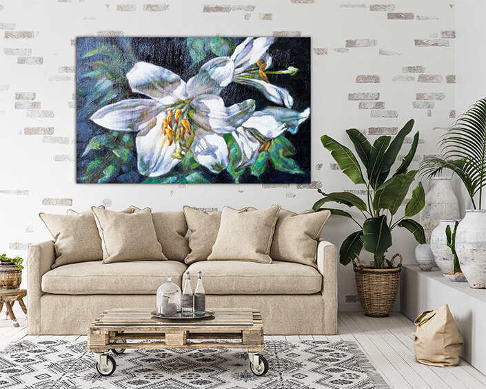 WEB 04 0009 ML 0030 20502190 oil paints on canvas of a white flower AOAY3805