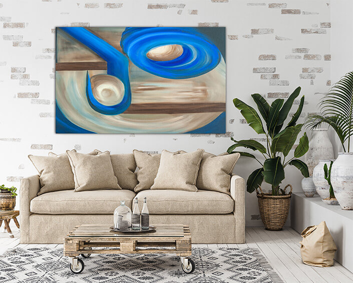 WEB 04 0022 ML 0017 22669254 abstract oil painting on canvas containing circular blue elements AOAY3818