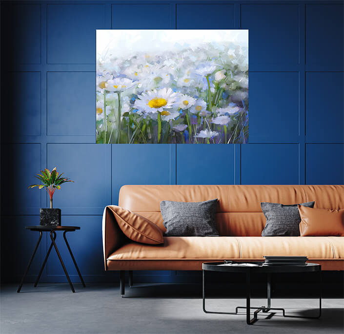 WEB 05 0023 ML 0023 21421970 oil painting white daisy flowers in the meadows AOAY3812