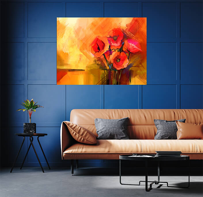 WEB 05 0037 ML 0009 22744314 abstract oil painting still life of red poppy flower colorful bouquet of spring flowers AOA