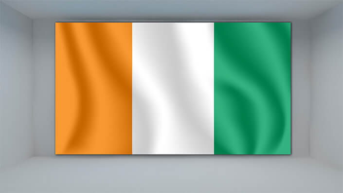WEB01 0004 MP 0041 Ivory Coast Côte d'Ivoire Waving Flag AOAY4258