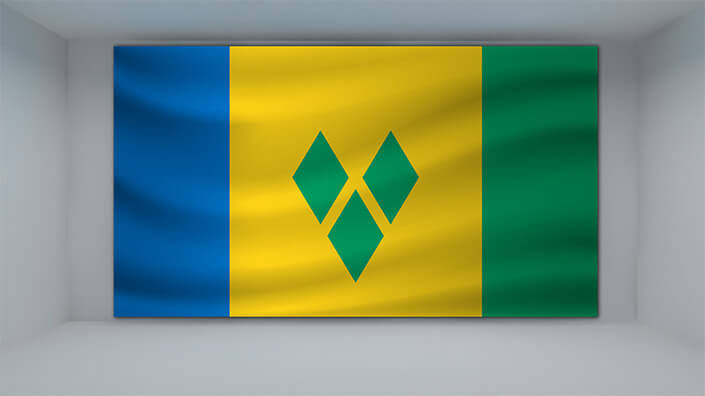 WEB01 0018 MP 0027 Saint Vincent and the Grenadines Waving Flag AOAY4338