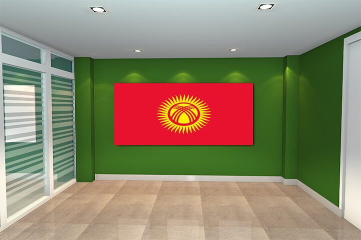 WEB01 0055 MP 0006 Kyrgyzstan Kyrgyz Republic Flag AOAY4058