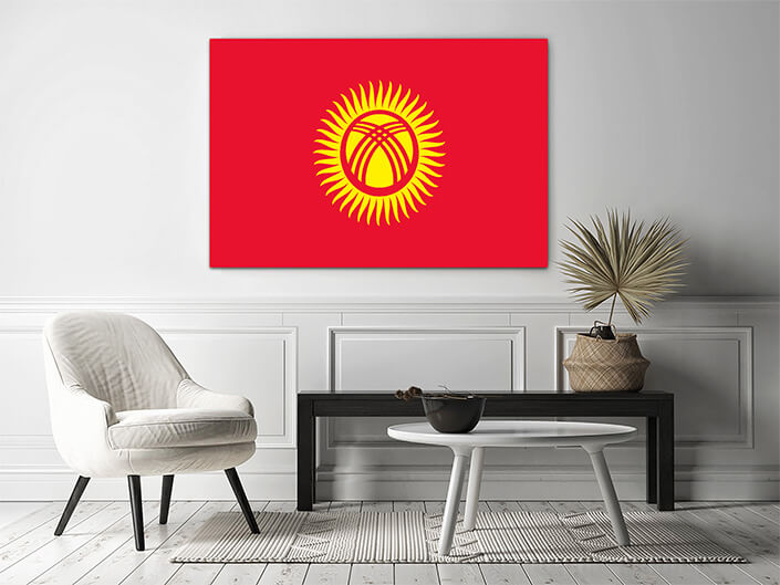 WEB02 0066 MP 0006 Kyrgyzstan Kyrgyz Republic Flag AOAY4058