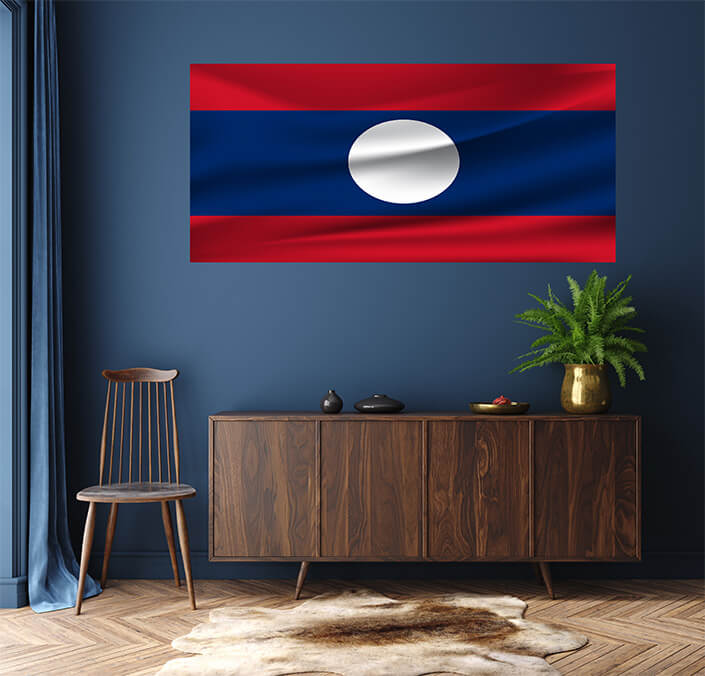 WEB04 0033 MP 0004 Lao People's Democratic Republic Waving Flag AOAY4102