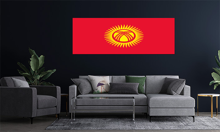 WEB06 0067 MP 0006 Kyrgyzstan Kyrgyz Republic Flag AOAY4058