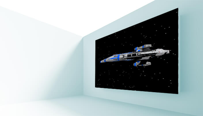 WEB002 0004 ML 0018 34192920 futuristic spaceship hovers in space (1) AOAY5183