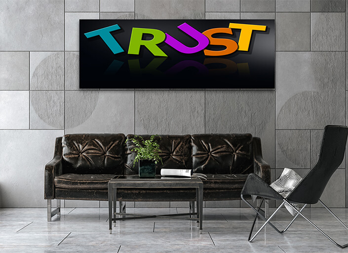 WEB002 0005 ML 0022 32295350 trust word composed of multicolored alphabet AOAY6087