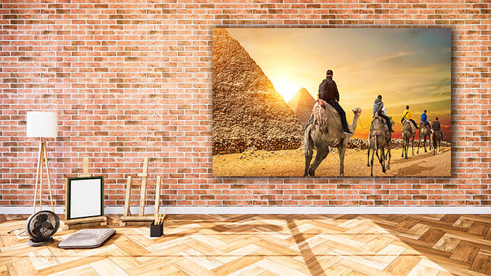 WEB002 0014 ML 0007 27933640 camel caravan and pyramids AOAY5829