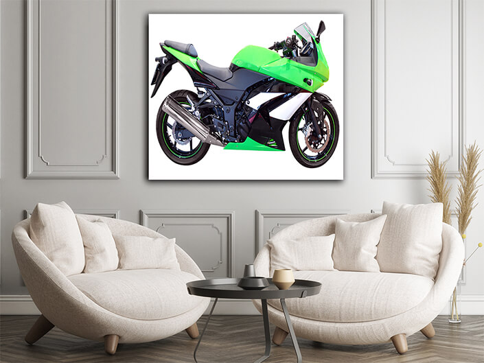 WEB002 0038 MP 0062 3169937 fast green motorcycle isolated on white AOAY5796