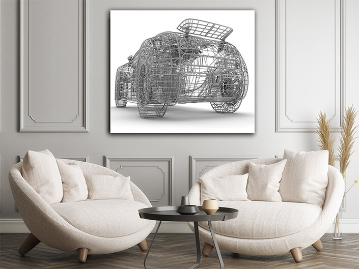 WEB002 0042 MP 0058 10451386 The Rear view wireframe car AOAY5232