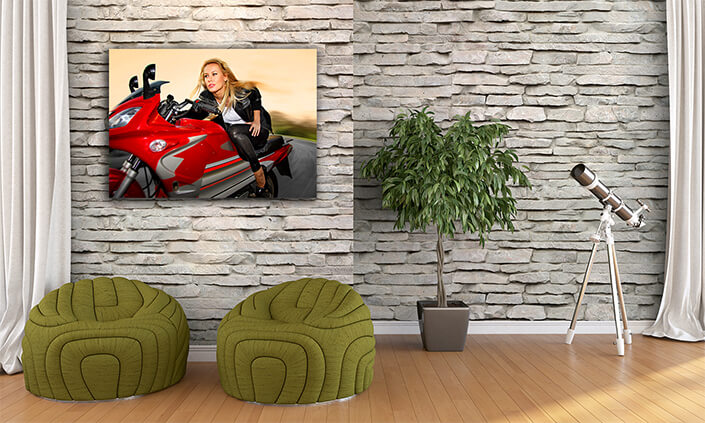 WEB002 0046 MP 0050 5258810 one blonde on a motorcycle AOAY5135