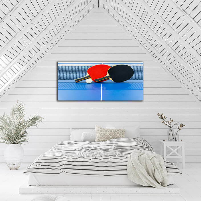 WEB003 0004 ML 0032 36858430 black and red table tennis paddle with a net AOAY5713