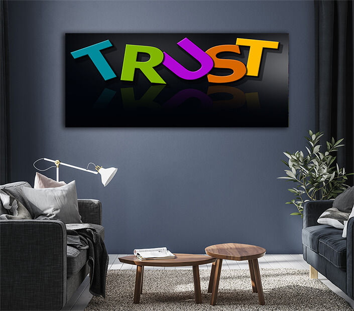 WEB003 0005 ML 0022 32295350 trust word composed of multicolored alphabet AOAY6087