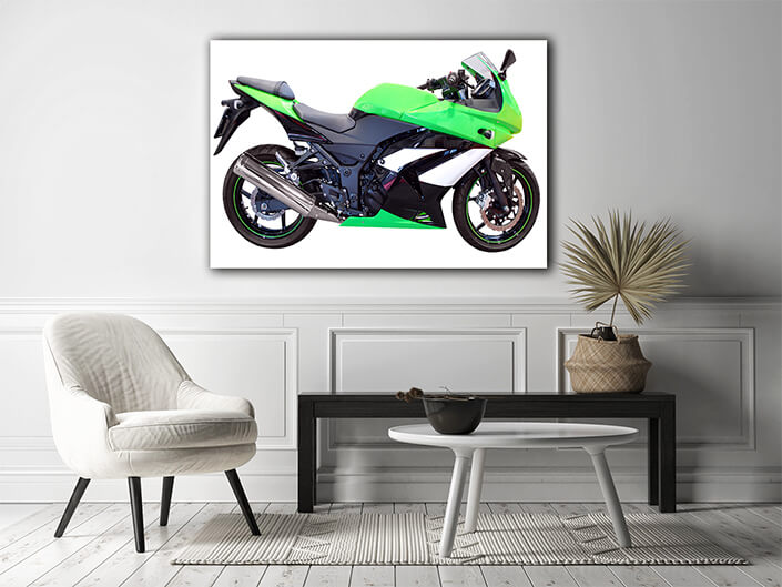 WEB003 0040 MP 0062 3169937 fast green motorcycle isolated on white AOAY5796