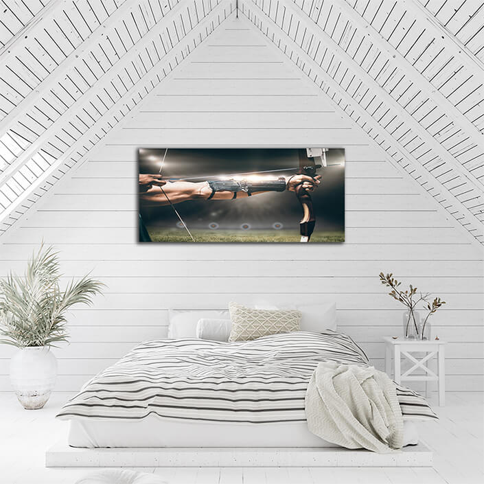 WEB003 0054 ML 0051 29222382 close up of man stretching his bow AOAY5701