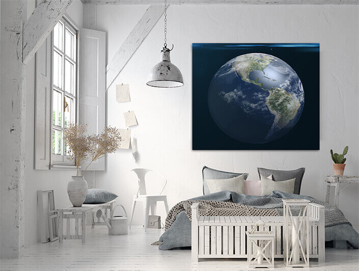 WEB004 0014 MS 0020 25257436 abstract space background with earth and flare AOAY5365