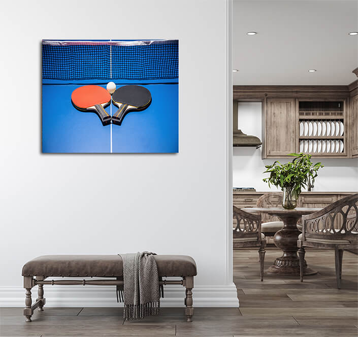 WEB004 0035 ML 0033 36843102 black and red table tennis paddle with a net AOAY5712