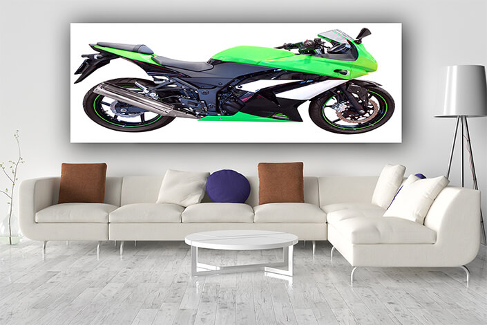 WEB004 0035 MP 0062 3169937 fast green motorcycle isolated on white AOAY5796