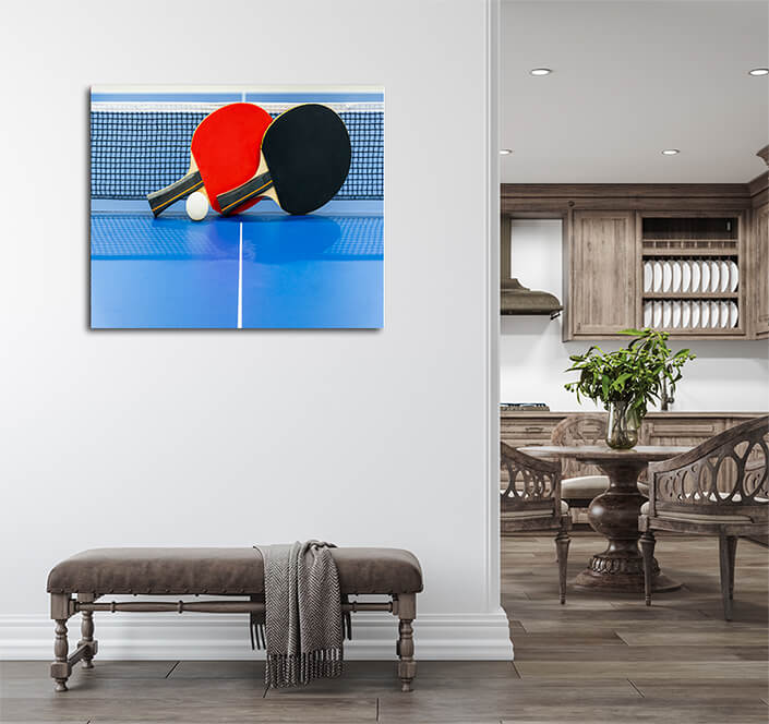 WEB004 0036 ML 0032 36858430 black and red table tennis paddle with a net AOAY5713