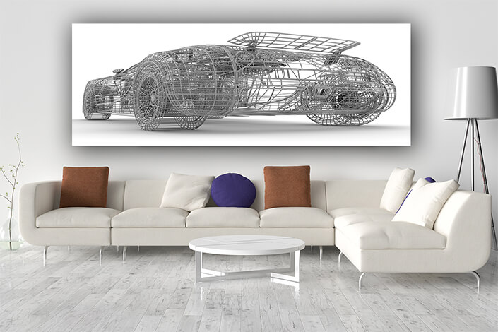 WEB004 0039 MP 0058 10451386 The Rear view wireframe car AOAY5232