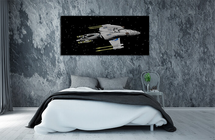 WEB005 0008 ML 0026 34075182 futuristic spaceship flies through space AOAY5175