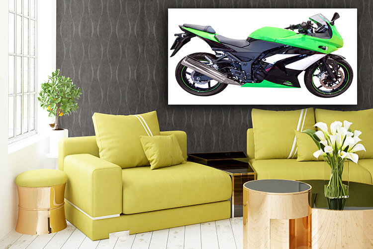 WEB005 0032 MP 0062 3169937 fast green motorcycle isolated on white AOAY5796