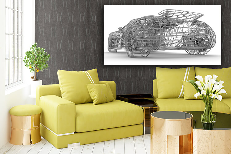 WEB005 0036 MP 0058 10451386 The Rear view wireframe car AOAY5232