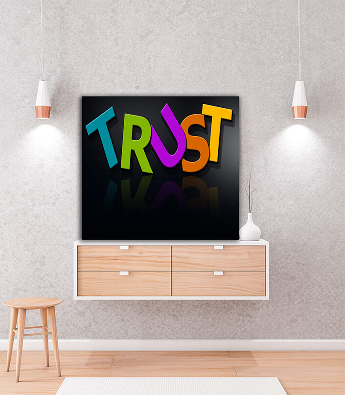 WEB006 0005 ML 0022 32295350 trust word composed of multicolored alphabet AOAY6087