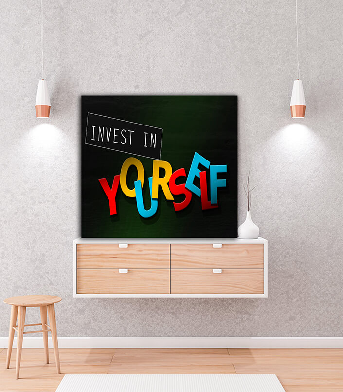 WEB006 0007 ML 0020 32295752 invest in yourself inspirational quote with colorful text AOAY6089