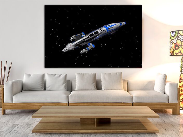 WEB006 0015 ML 0019 34192896 the futuristic spaceship hovers in space AOAY5182