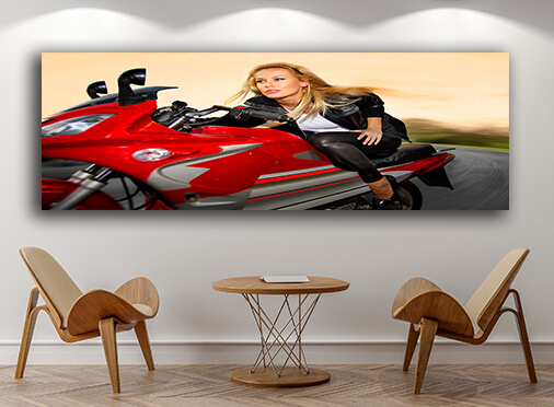 WEB006 0048 MP 0050 5258810 one blonde on a motorcycle AOAY5135