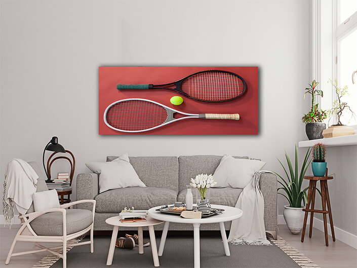 WEB006 0063 ML 0042 29579010 high angle view of ball amidst tennis rackets AOAY5705