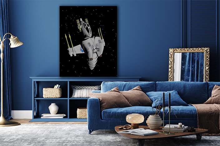 WEB007 0002 ML 0026 34075182 futuristic spaceship flies through space AOAY5175